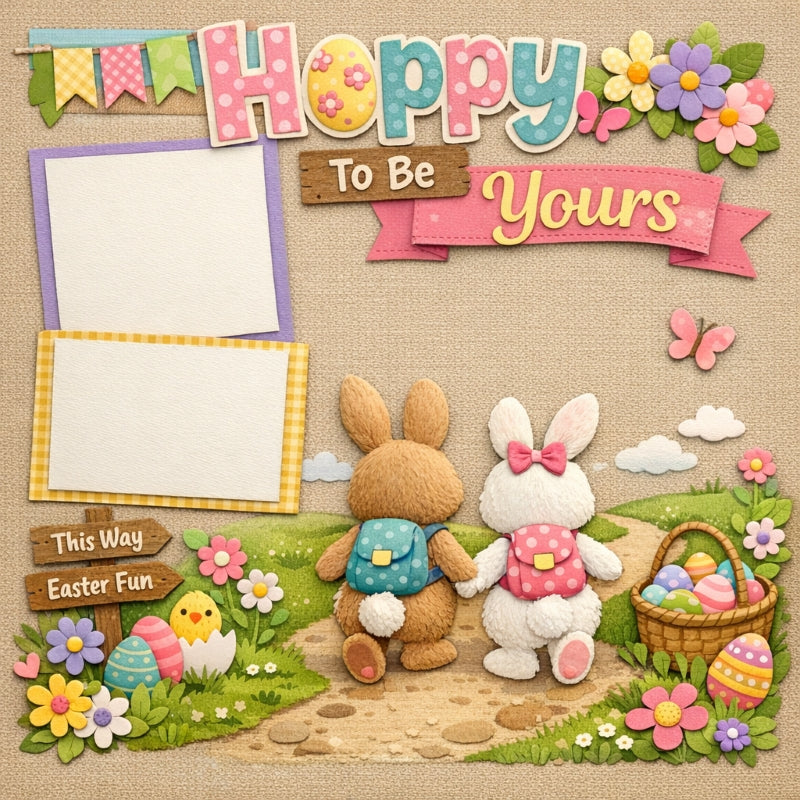 Hoppy To Be Yours-Premade Scrapbook Page