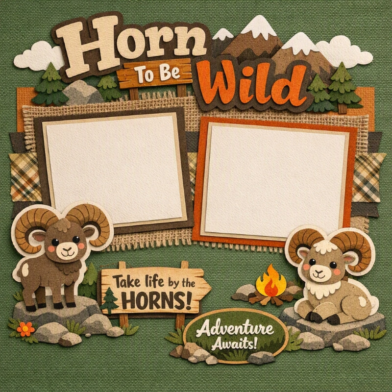 Horn To Be Wild-Premade Scrapbook Page
