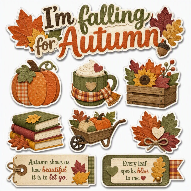 I'm falling for Autumn-Premade Cutout Set