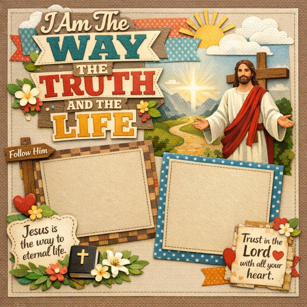 I Am The Way The Truth And The Life-Premade Scrapbook Page