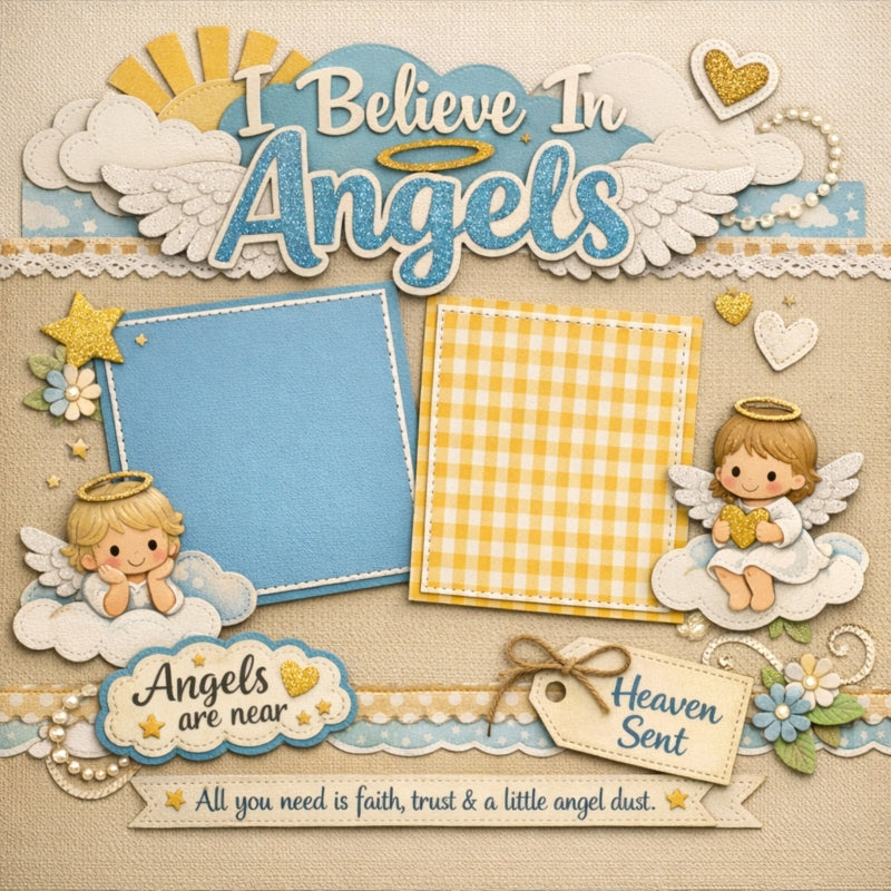 I Believe In Angels-Premade Scrapbook Page