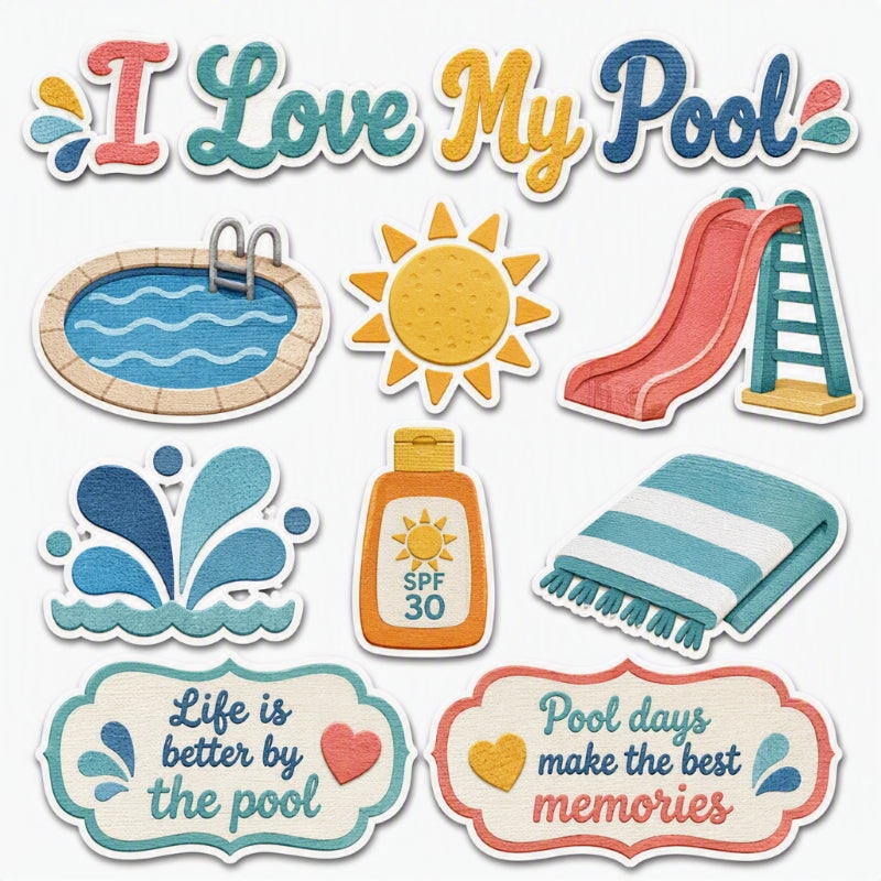 I Love My Pool-Premade Scrapbook Page
