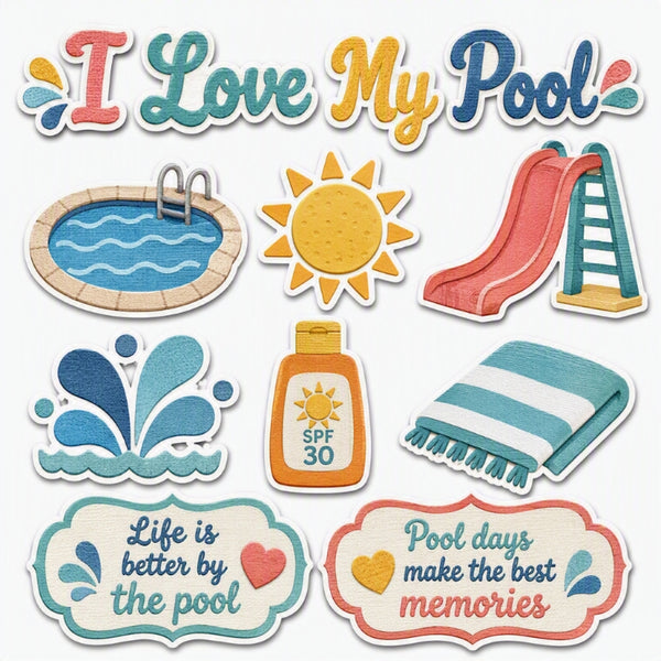 I Love My Pool-Premade Scrapbook Page