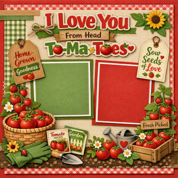 I Love You From Head To-Ma-Toes-Premade Scrapbook Page
