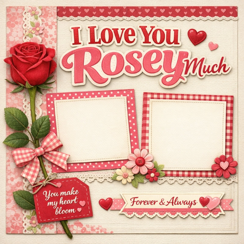 I Love You Rosey Much-Premade Scrapbook Page