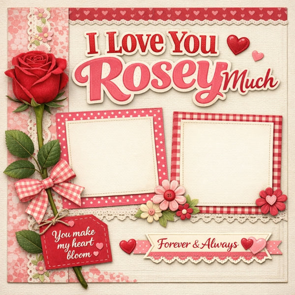 I Love You Rosey Much-Premade Scrapbook Page