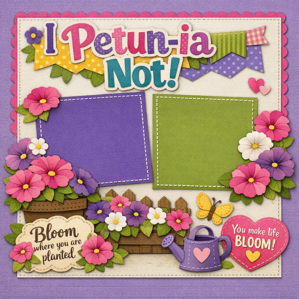 I Petun-ia Not!-Premade Scrapbook Page