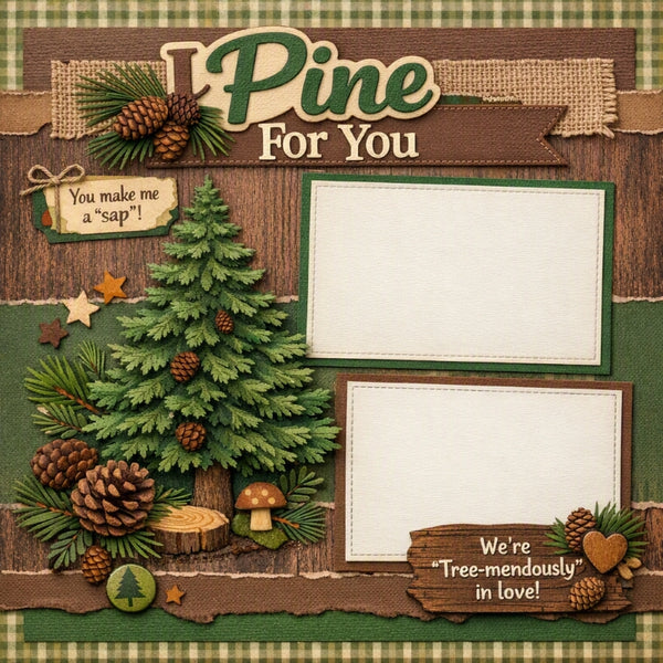 I Pine For You-Premade Scrapbook Page