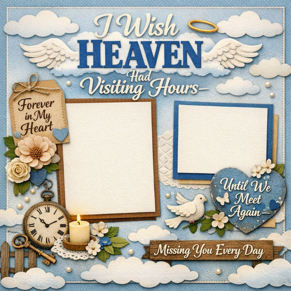 I Wish Heaven Had Visiting Hours-Premade Scrapbook Page