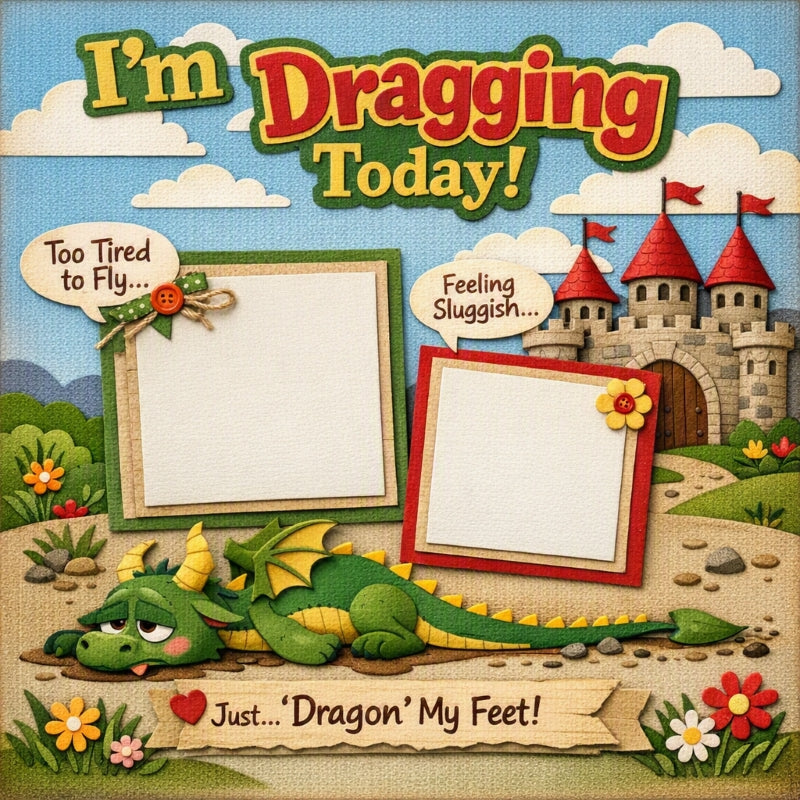 I'm Dragging Today!-Premade Scrapbook Page