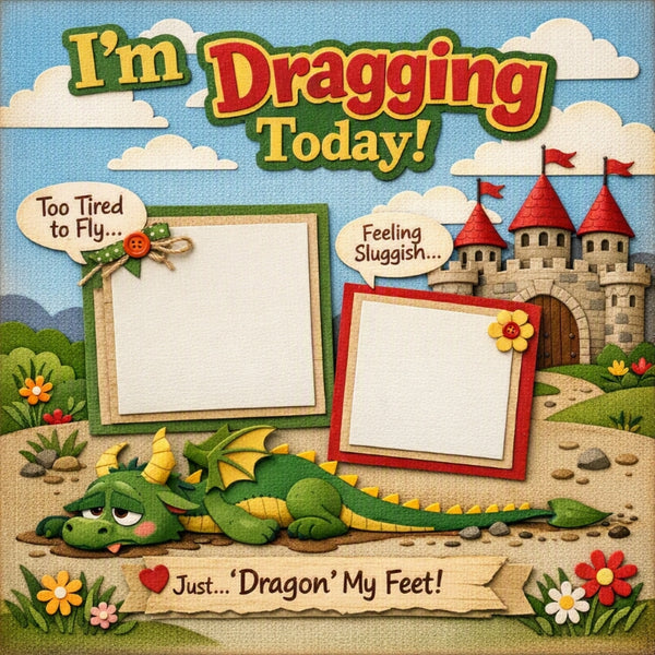 I'm Dragging Today!-Premade Scrapbook Page