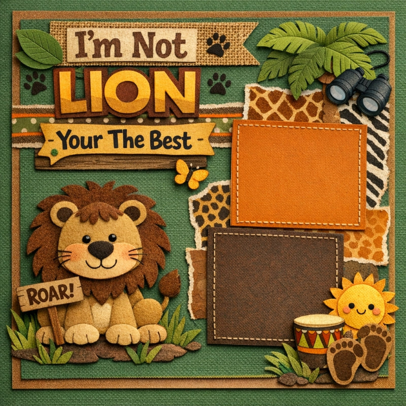I'm Not Lion Your The Best-Premade Scrapbook Page