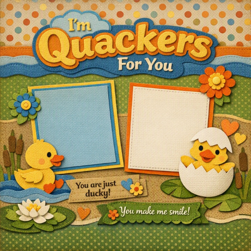 I'm Quackers For You-Premade Scrapbook Page