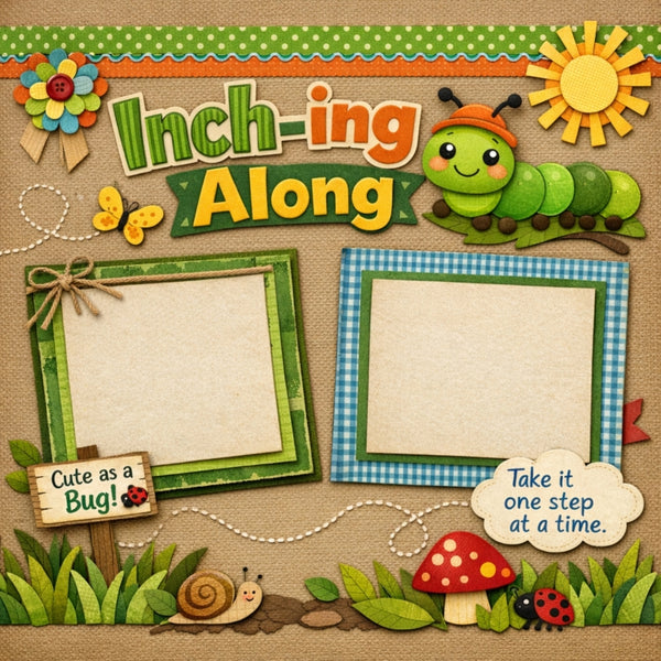Inch-ing Along-Premade Scrapbook Page