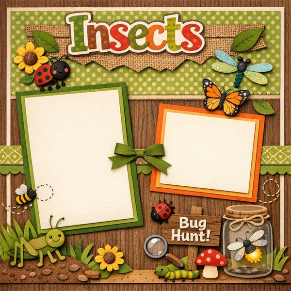Insects-Premade Scrapbook Page