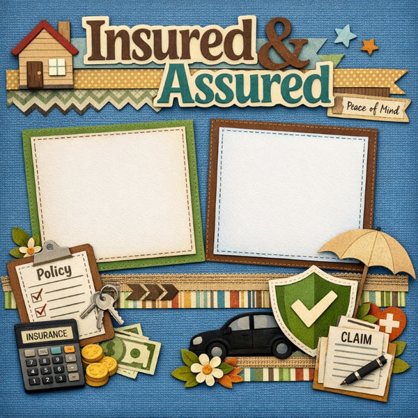 Insured & Assured-Premade Scrapbook Page
