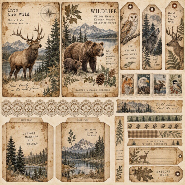 Into The Wild-Premade Junk Journal Page