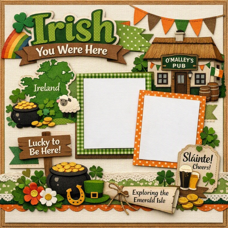 Irish You Were Here-Premade Scrapbook Page