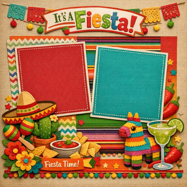 It's A Fiesta!-Premade Scrapbook Page