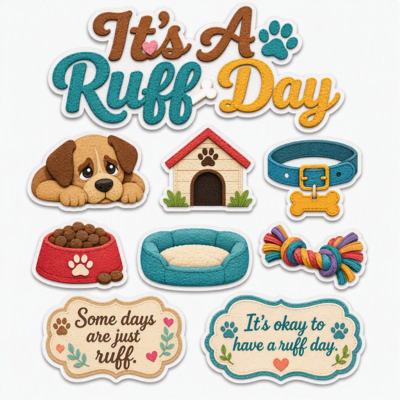 It's A Ruff Day-Premade Cutout Set