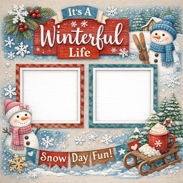 It's A Winterful Life-Premade Scrapbook Page