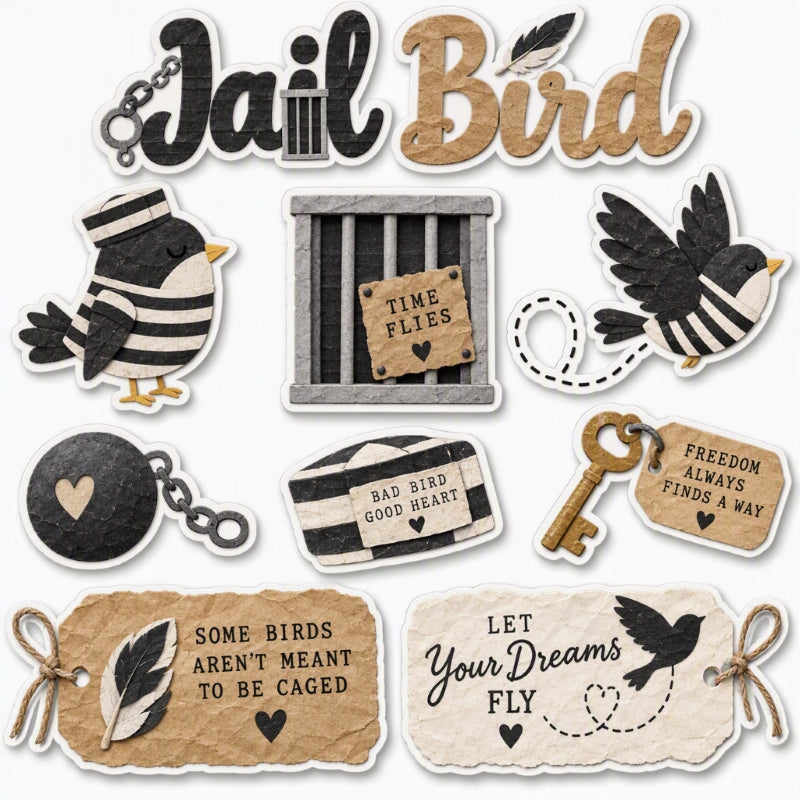 Jail Bird-Premade Cut-Out Page