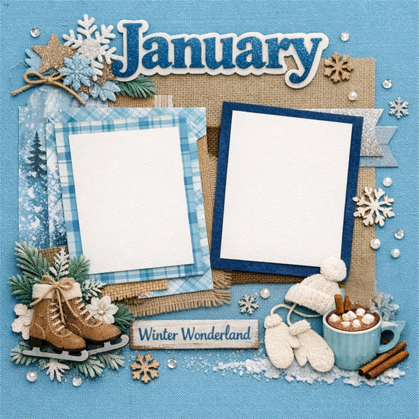 January-Premade Scrapbook Page