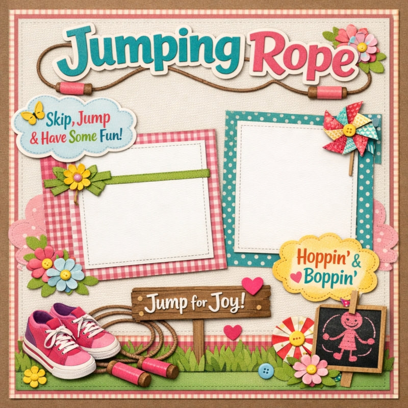 Jumping Rope-Premade Scrapbook Page