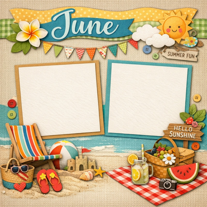 June-Premade Scrapbook Page