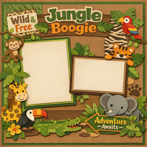 Jungle Boogie-Premade Scrapbook Page