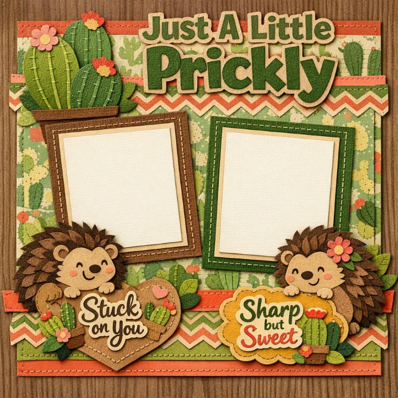 Just A Little Prickly-Premade Scrapbook Page