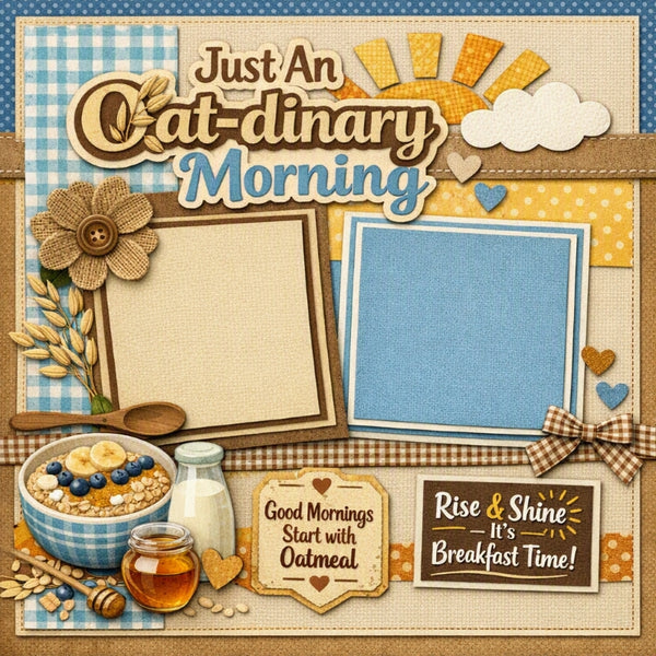 Just An Oat-dinary Morning-Premade Scrapbook Page