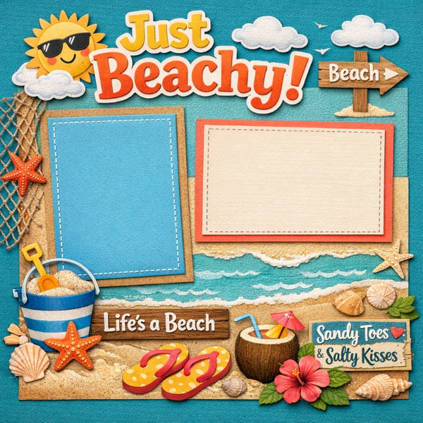 Just Beachy!-Premade Scrapbook Page