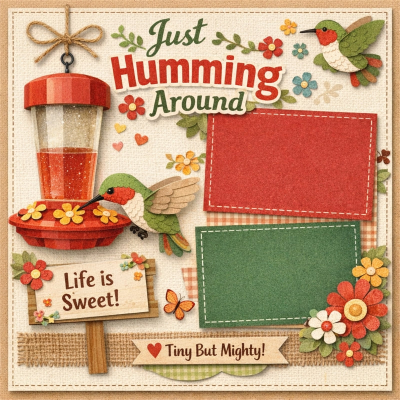 Just Humming Around-Premade Scrapbook Page