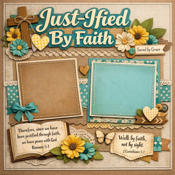 Just -Ified By Faith-Premade Scrapbook Page