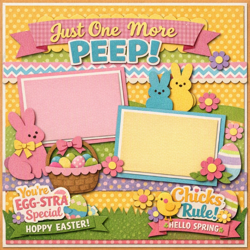Just One More Peep!-Premade Scrapbook Page