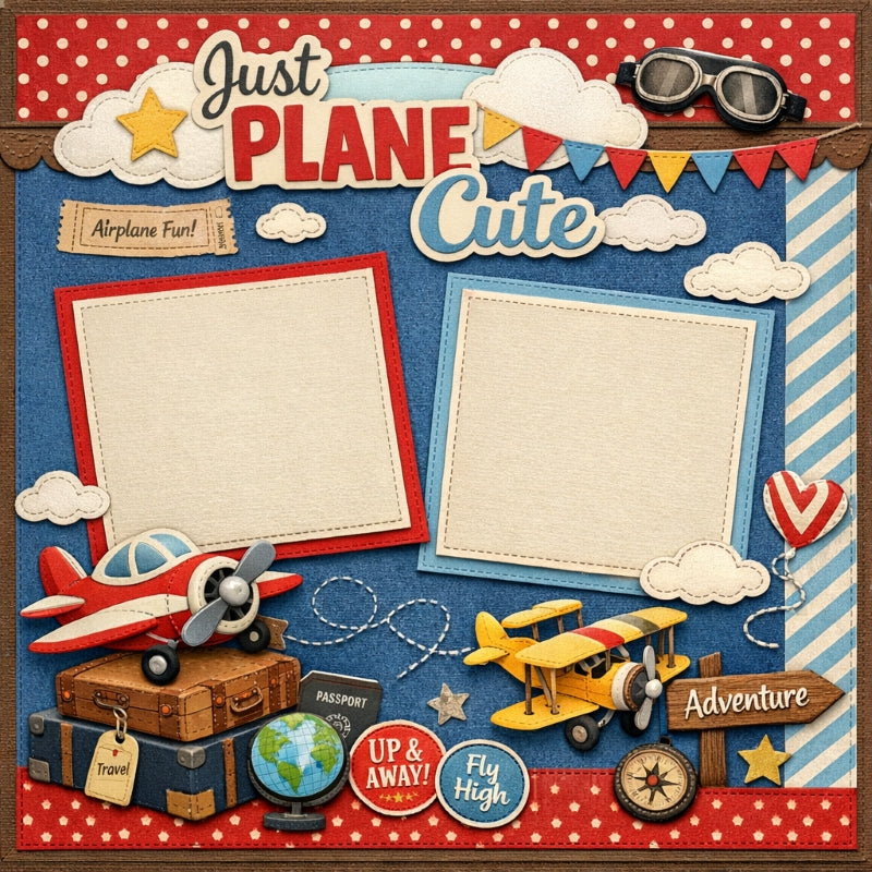 Just Plane Cute-Premade Scrapbook Page