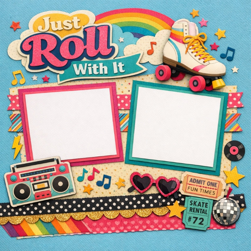 Just Roll With It-Premade Scrapbook Page