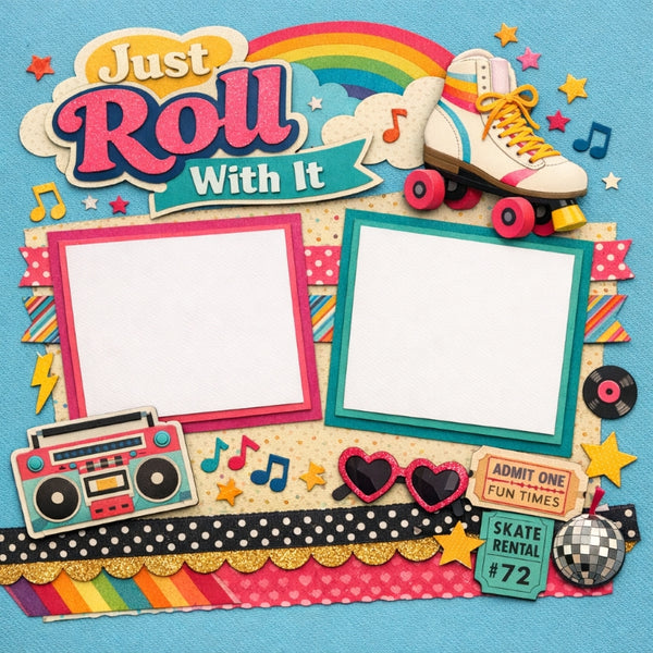 Just Roll With It-Premade Scrapbook Page