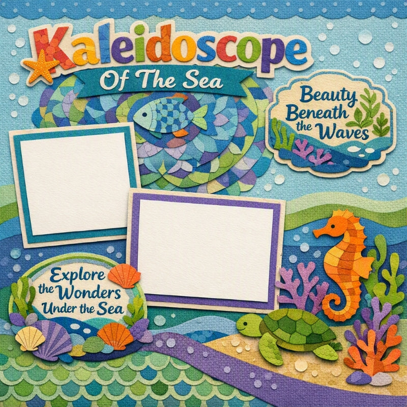 Kaleidoscope Of The Sea-Premade Scrapbook Page