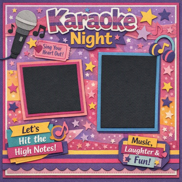 Karaoke Night-Premade Scrapbook Page