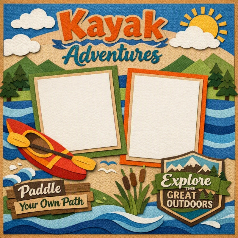 Kayak Adventures-Premade Scrapbook Page