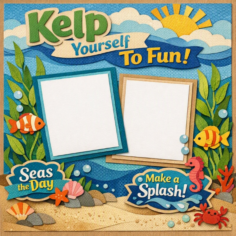 Kelp Yourself To Fun!-Premade Scrapbook Page