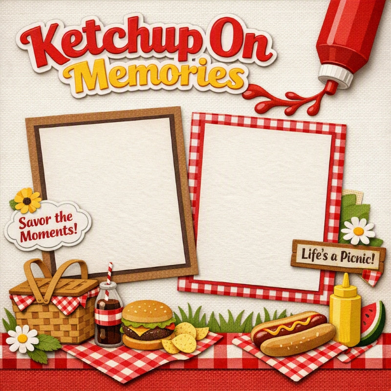 Ketchup On Memories-Premade Scrapbook Page