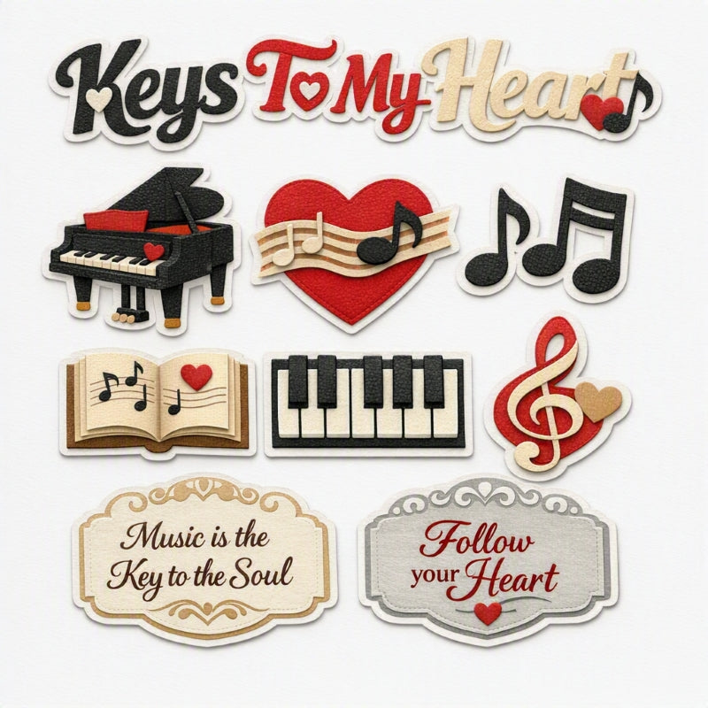 Keys To My Heart-Premade Cutout Set