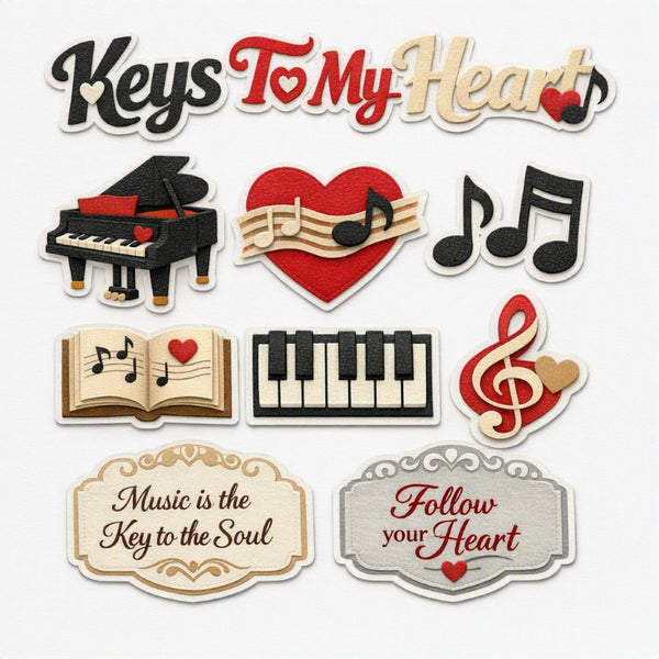 Keys To My Heart-Premade Cutout Set
