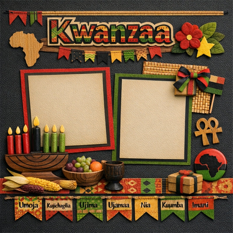 Kwanzaa-Premade Scrapbook Page