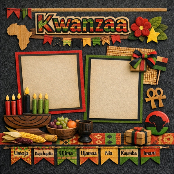 Kwanzaa-Premade Scrapbook Page
