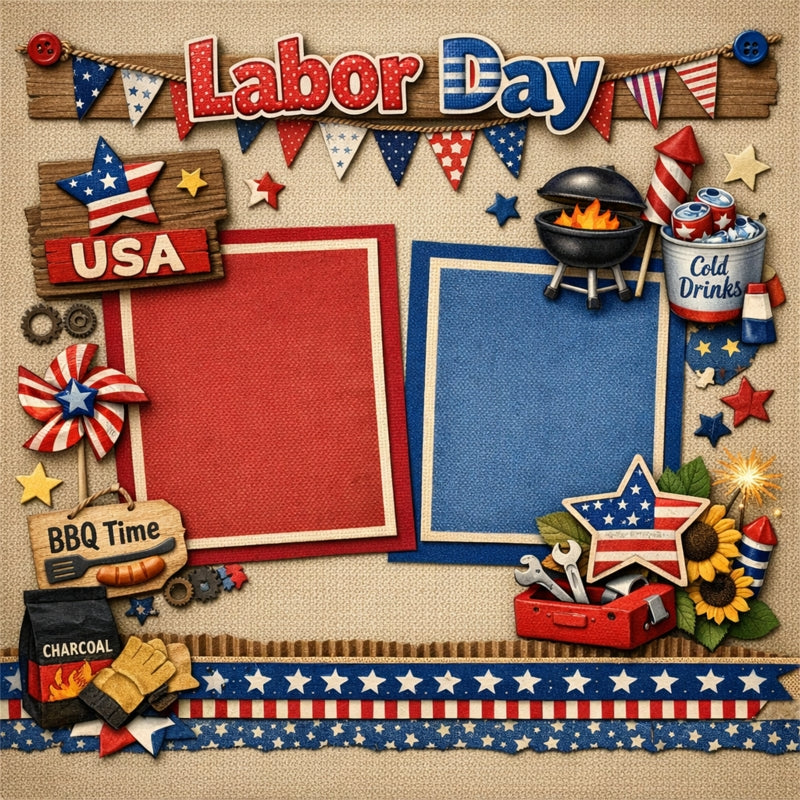 Labor Day-Premade Scrapbook Page