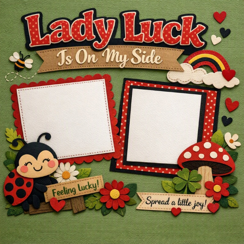 Lady Luck Is On My Side-Premade Scrapbook Page